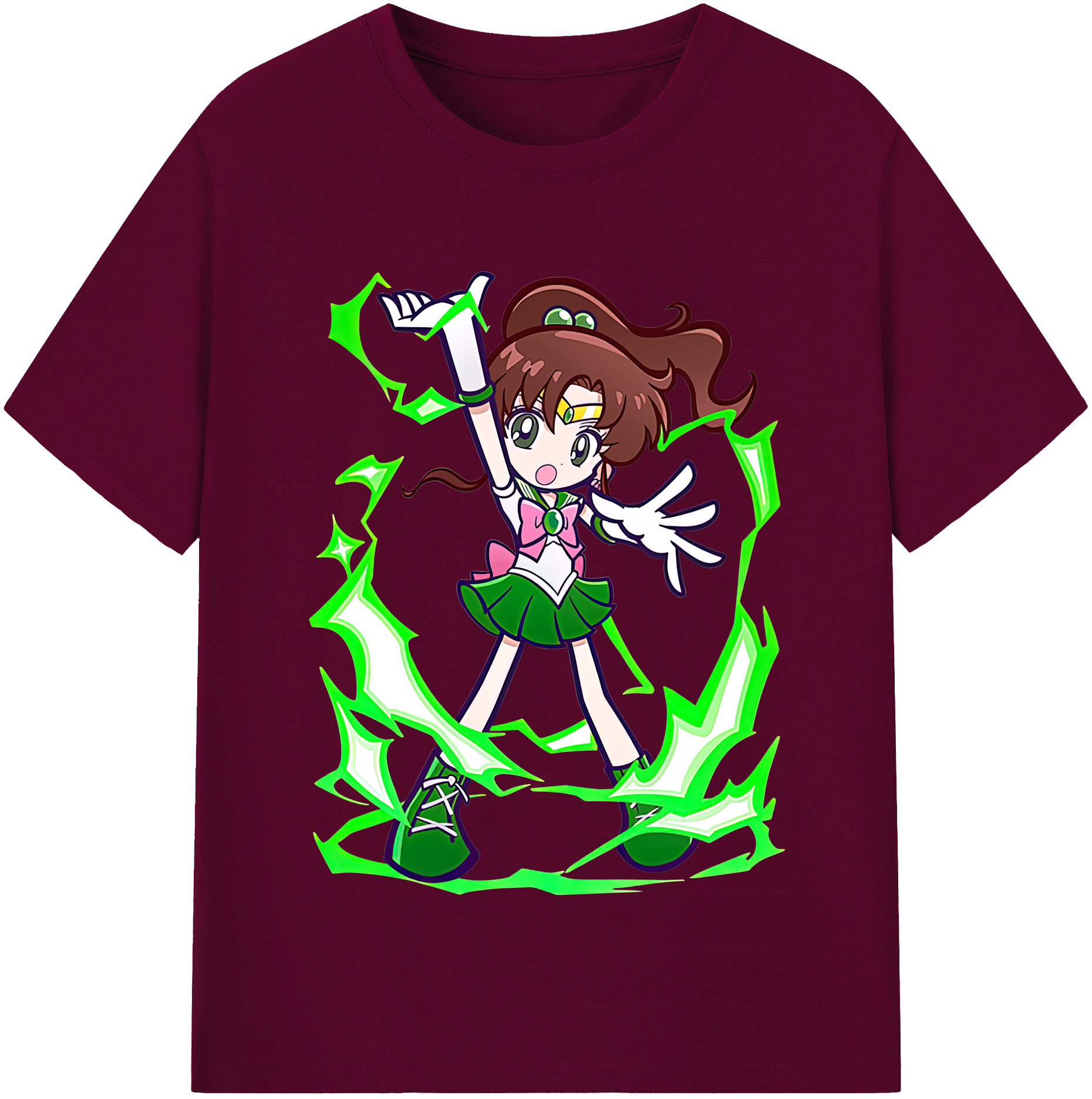 （画像用） 美少女戦士セーラームーン 木野 まこと きの まこと Sailor Moon Kino Makoto （セーラージュピター；Sailor Jupiter） レディースカジュアルプリントTシャツ（綿100％）